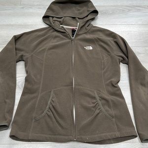 The North Face Hooded Fleece Zip up | Moss Green | Large